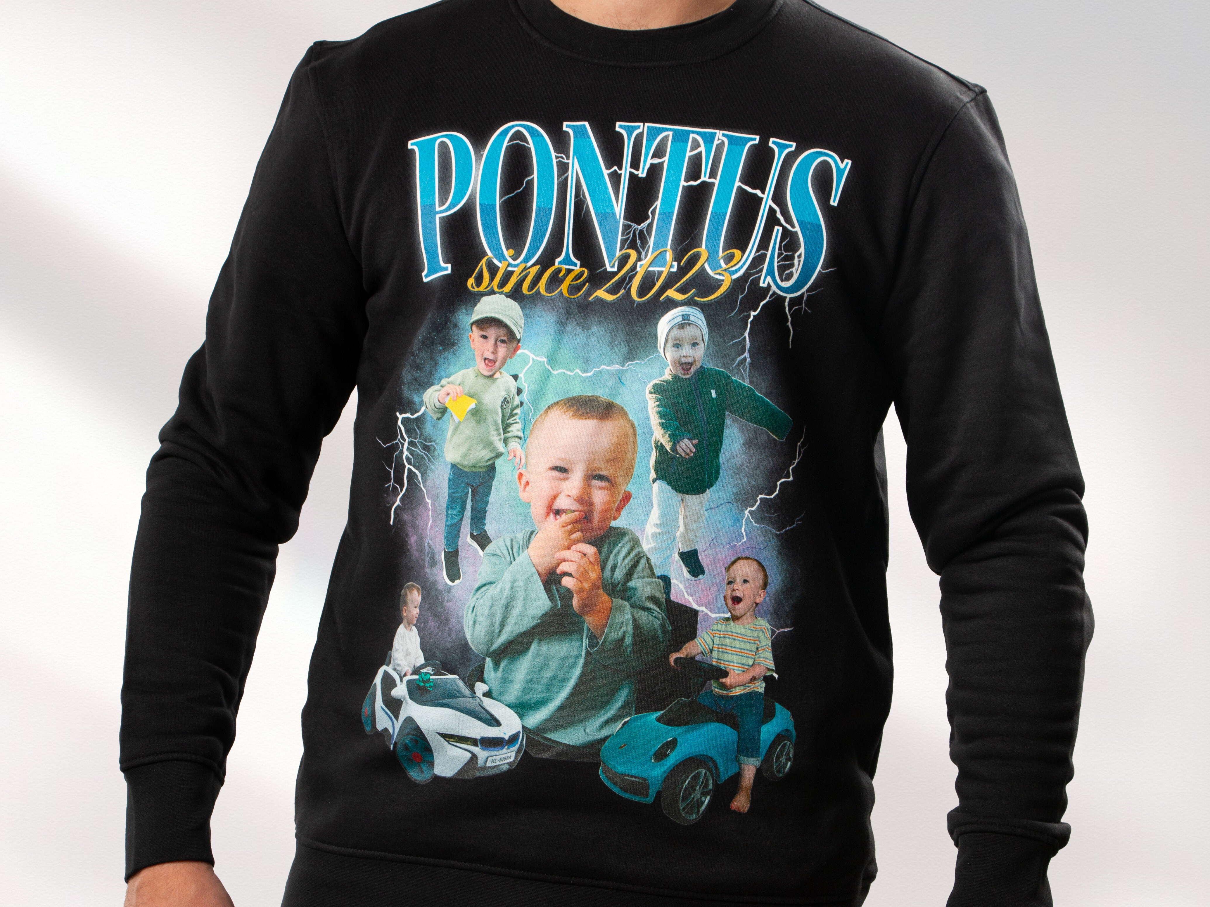 Sweatshirt med Fotocollage - 90'er Design