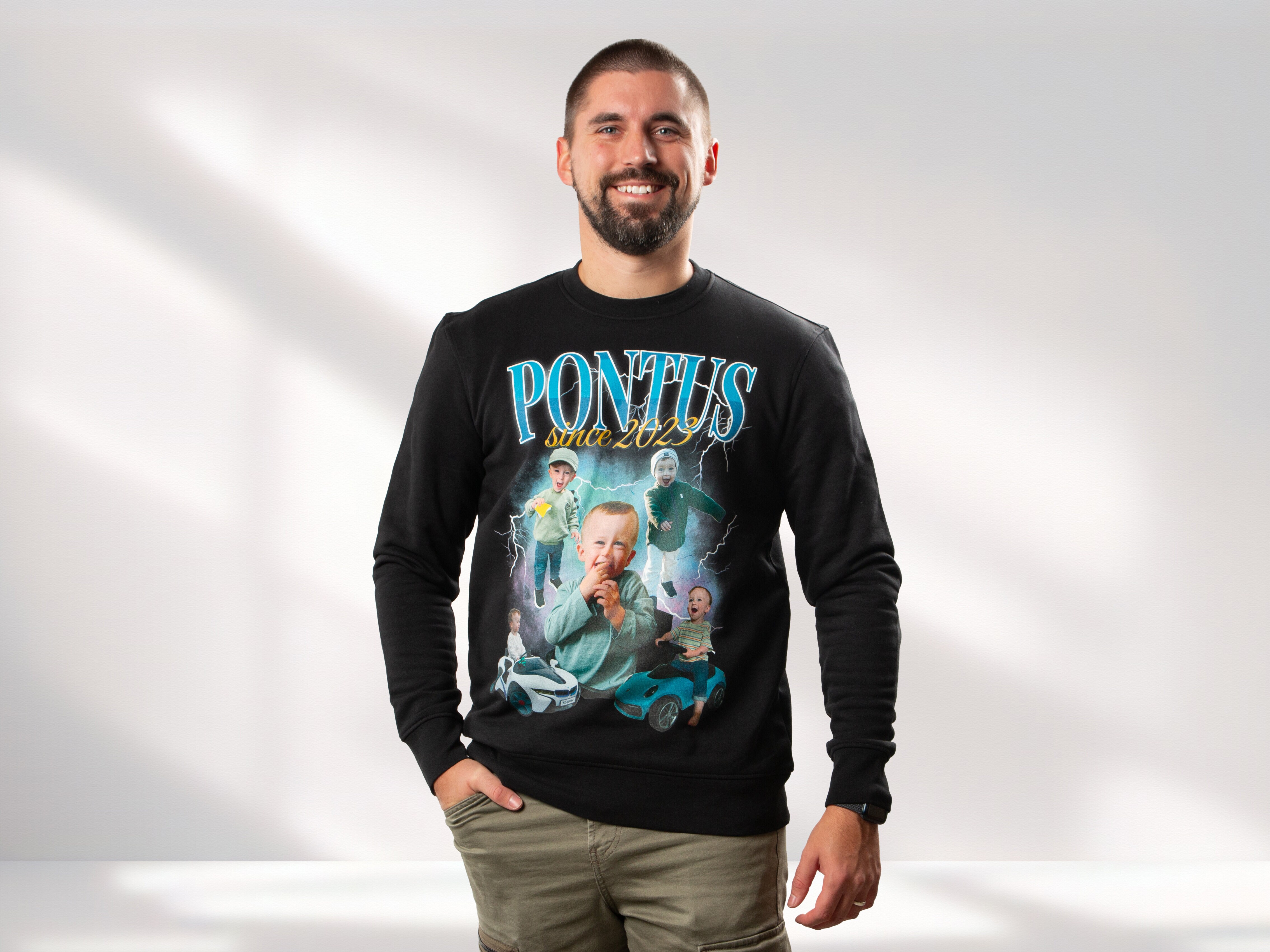 Sweatshirt med Fotocollage - 90'er Design