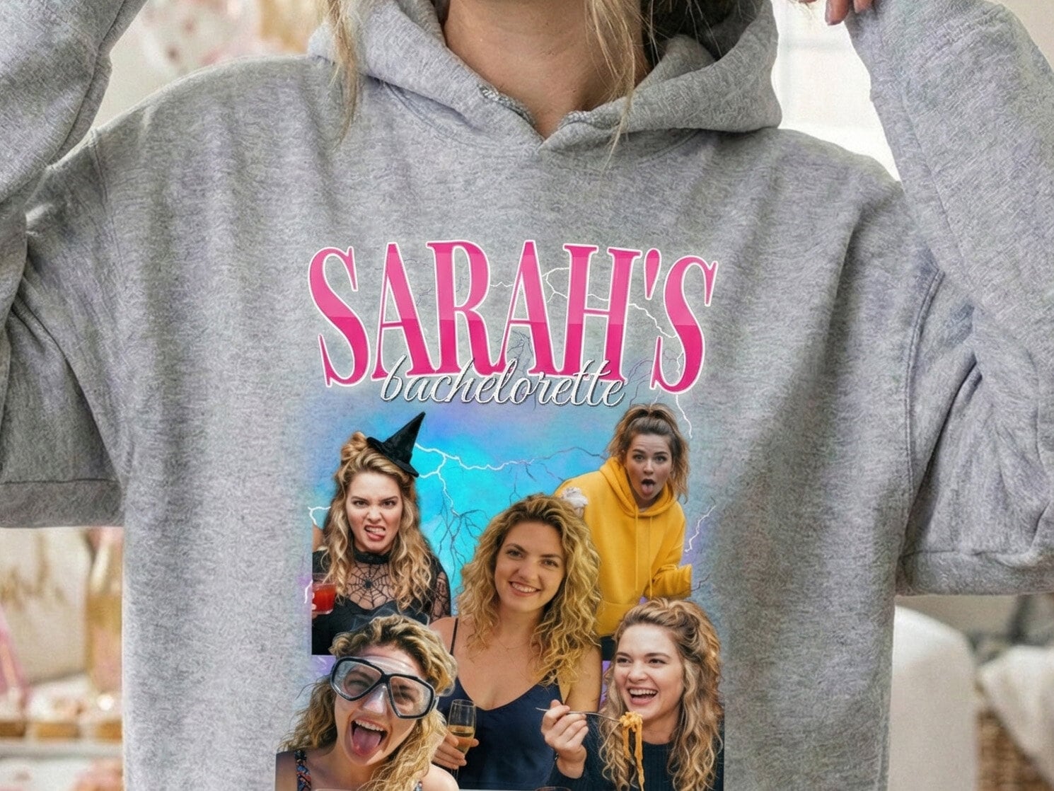 Hoodie mit Fotocollage - 90er Jahre Design