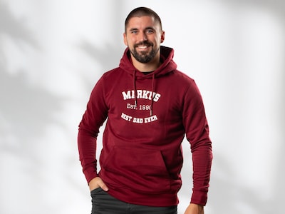 Hoodie med Egen Tekst i Collegestil