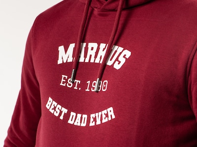 Hoodie med Egen Tekst i Collegestil