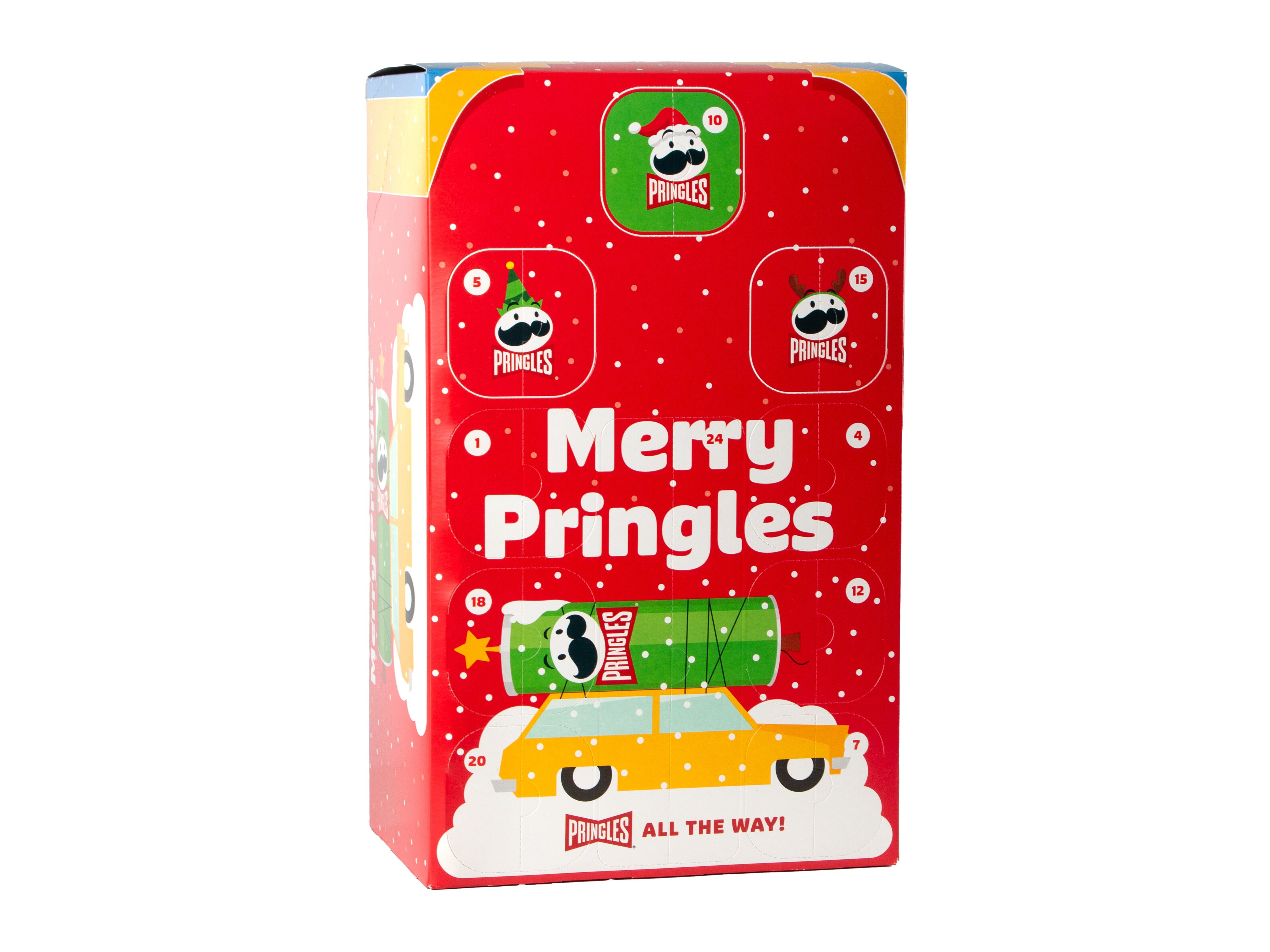 Pringles julekalendere med 4 smaker