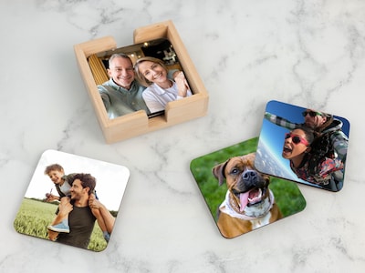 Glasunderlägg med Eget Foto - 6-pack