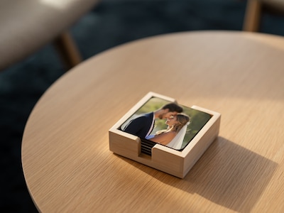 Glasunderlägg med Eget Foto - 6-pack