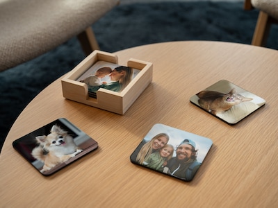 Glasunderlägg med Eget Foto - 6-pack