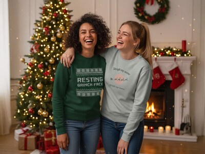 Sweatshirt med Egen Text - Julmotiv