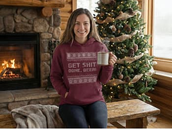 Hoodie med Egen Text - Julmotiv