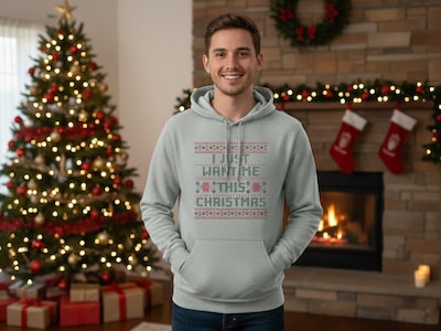 Hoodie med Egen Text - Julmotiv