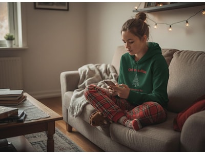 Hoodie med Egen Text - Julmotiv