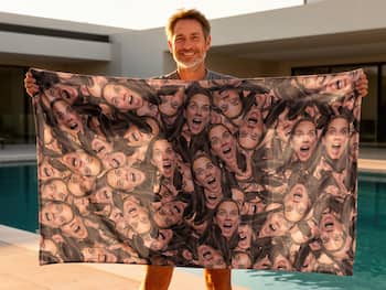Stort badehåndkle med eget foto - multiface