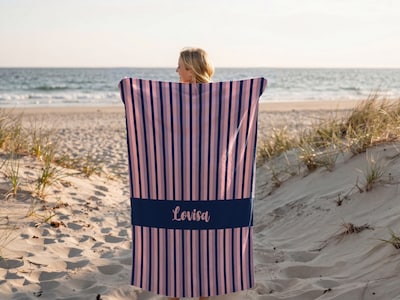 Badlakan med Egen Text - Randig Design