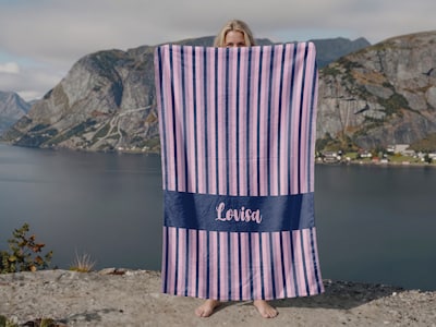 Badlakan med Egen Text - Randig Design