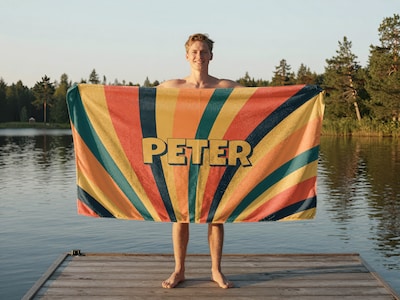 Badehåndklæde med Egen Tekst - Retrodesign