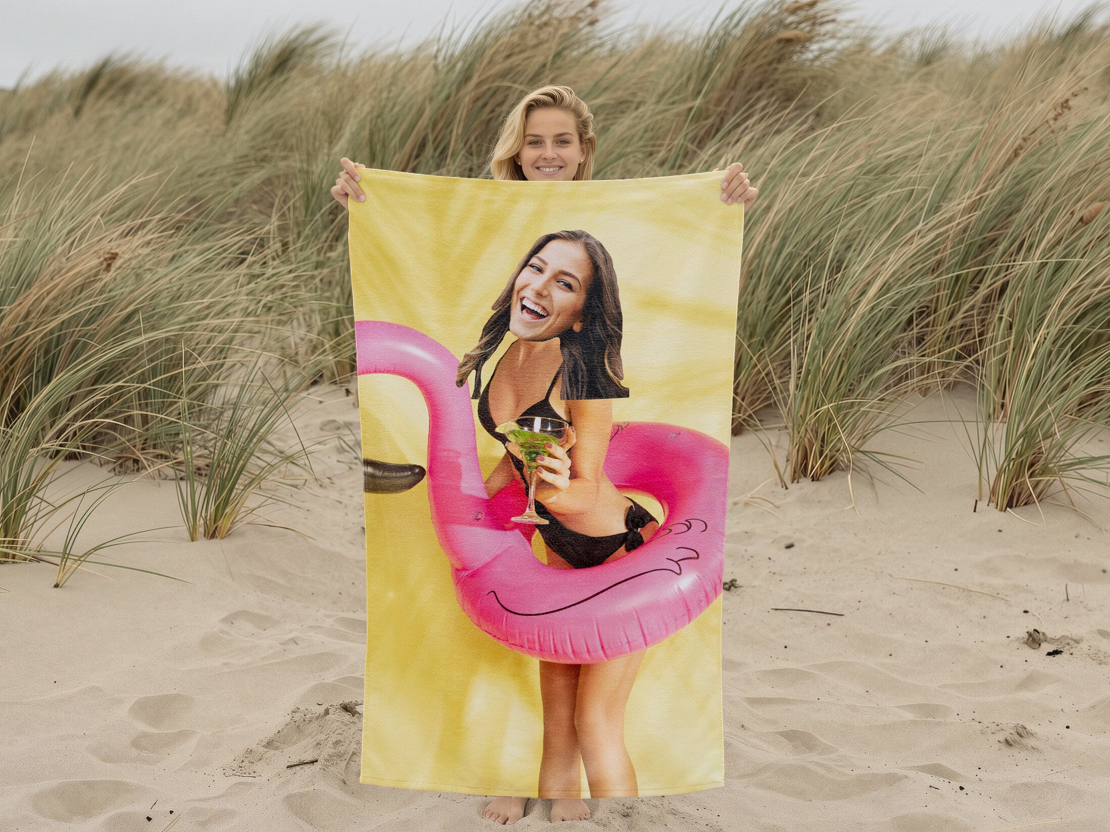 Badehåndklæde med Eget Foto - Sjovt Tryk