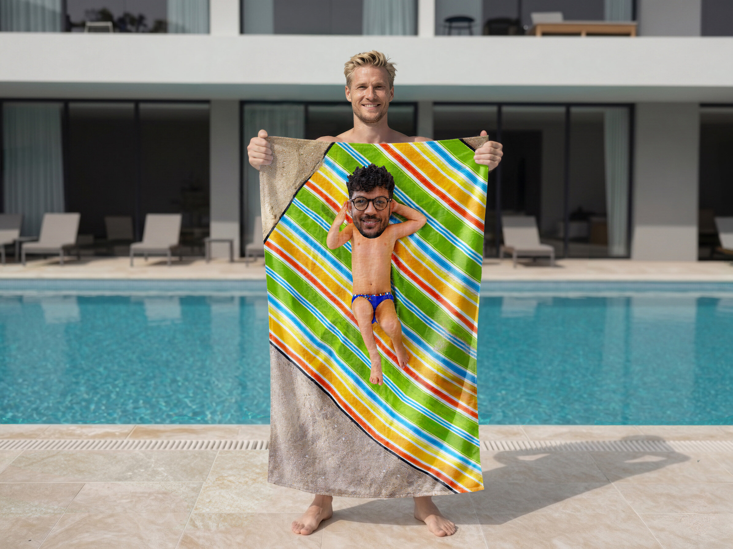 Badehåndklæde med Eget Foto - Sjovt Tryk