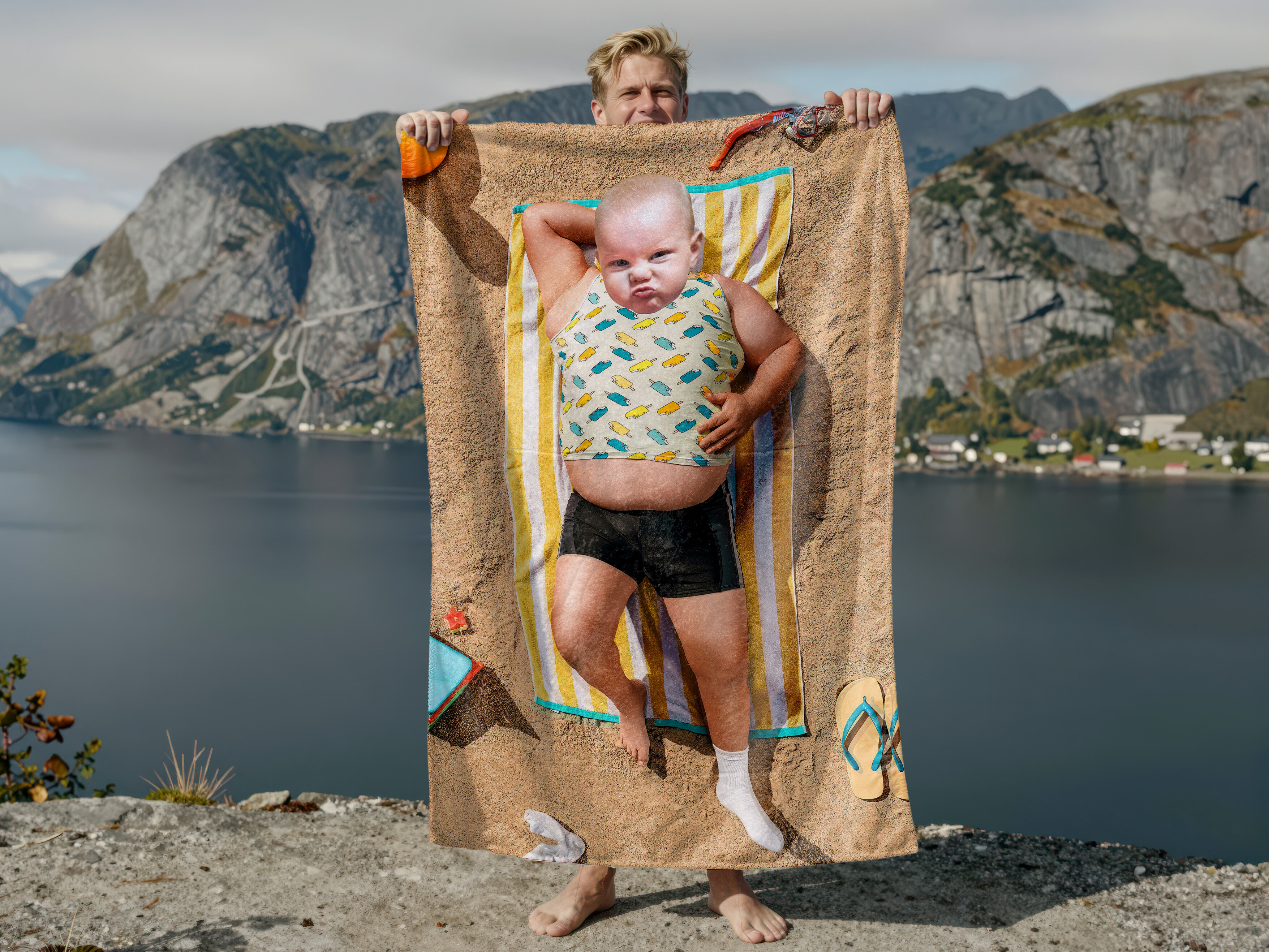 Badehåndklæde med Eget Foto - Sjovt Tryk