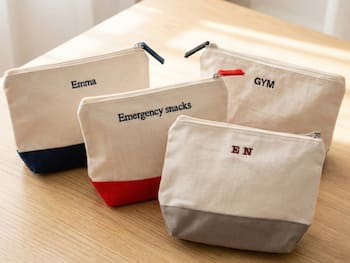 Necessär i Bomull med Brodyr - Egen Text