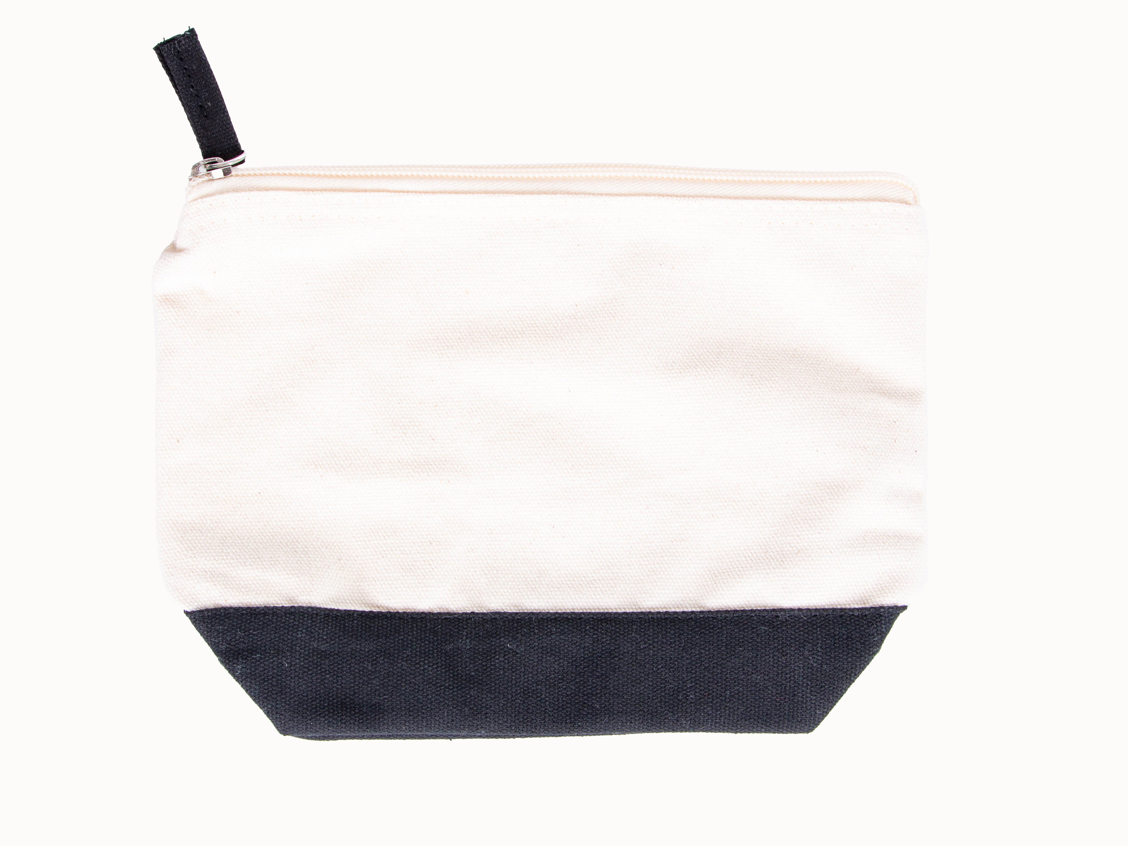 Toilettaske i Bomuld med Broderi - Egen Tekst