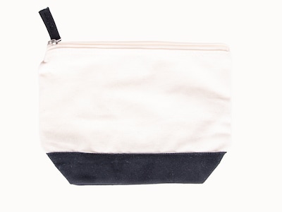 Toilettaske i Bomuld med Broderi - Egen Tekst