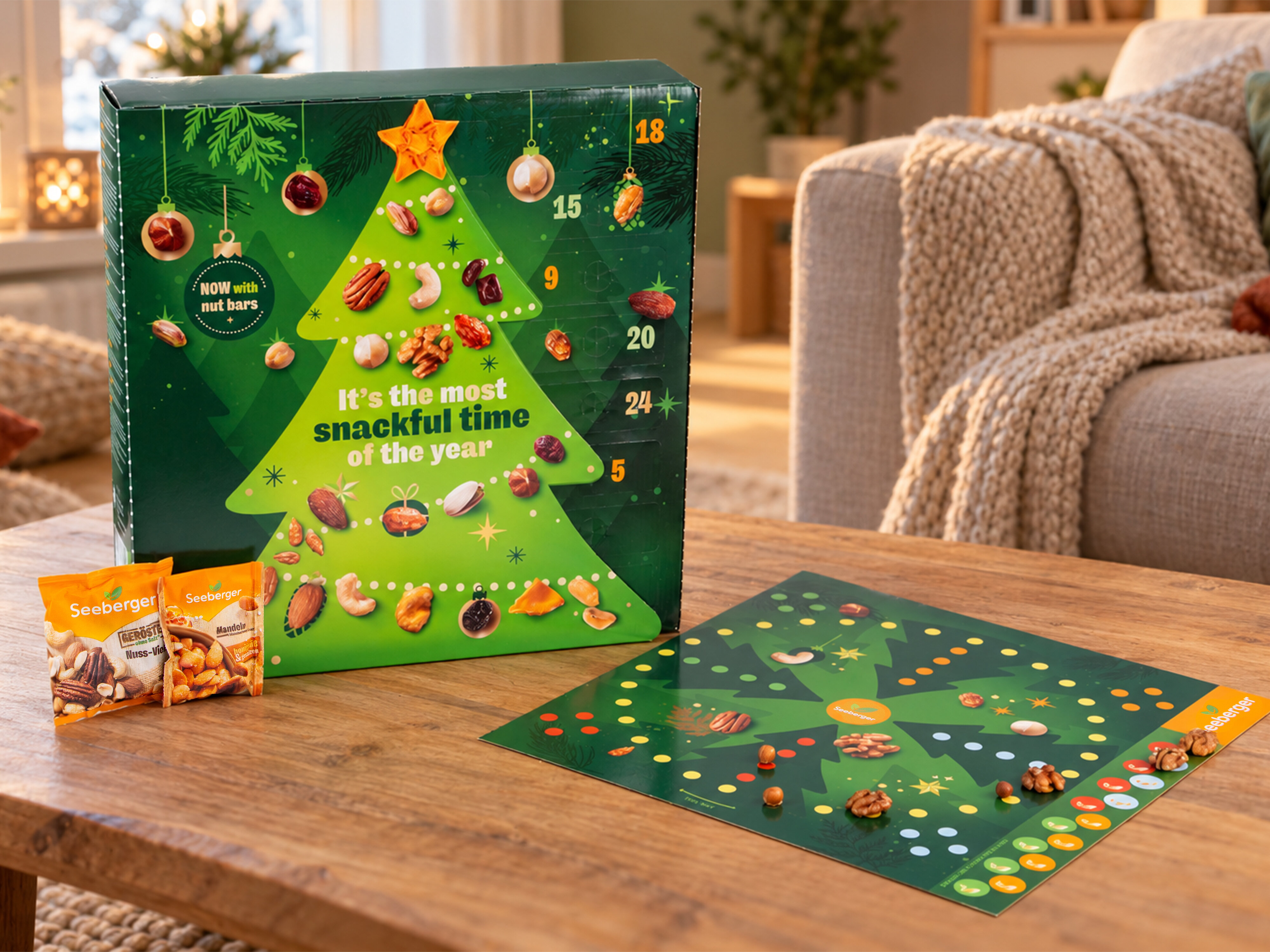 Seeberger julekalender med nøtter & snacks
