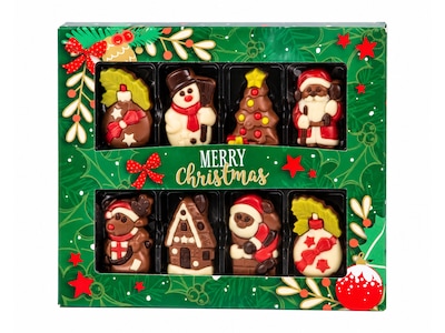 Schokoladenbox mit Weihnachtsfiguren