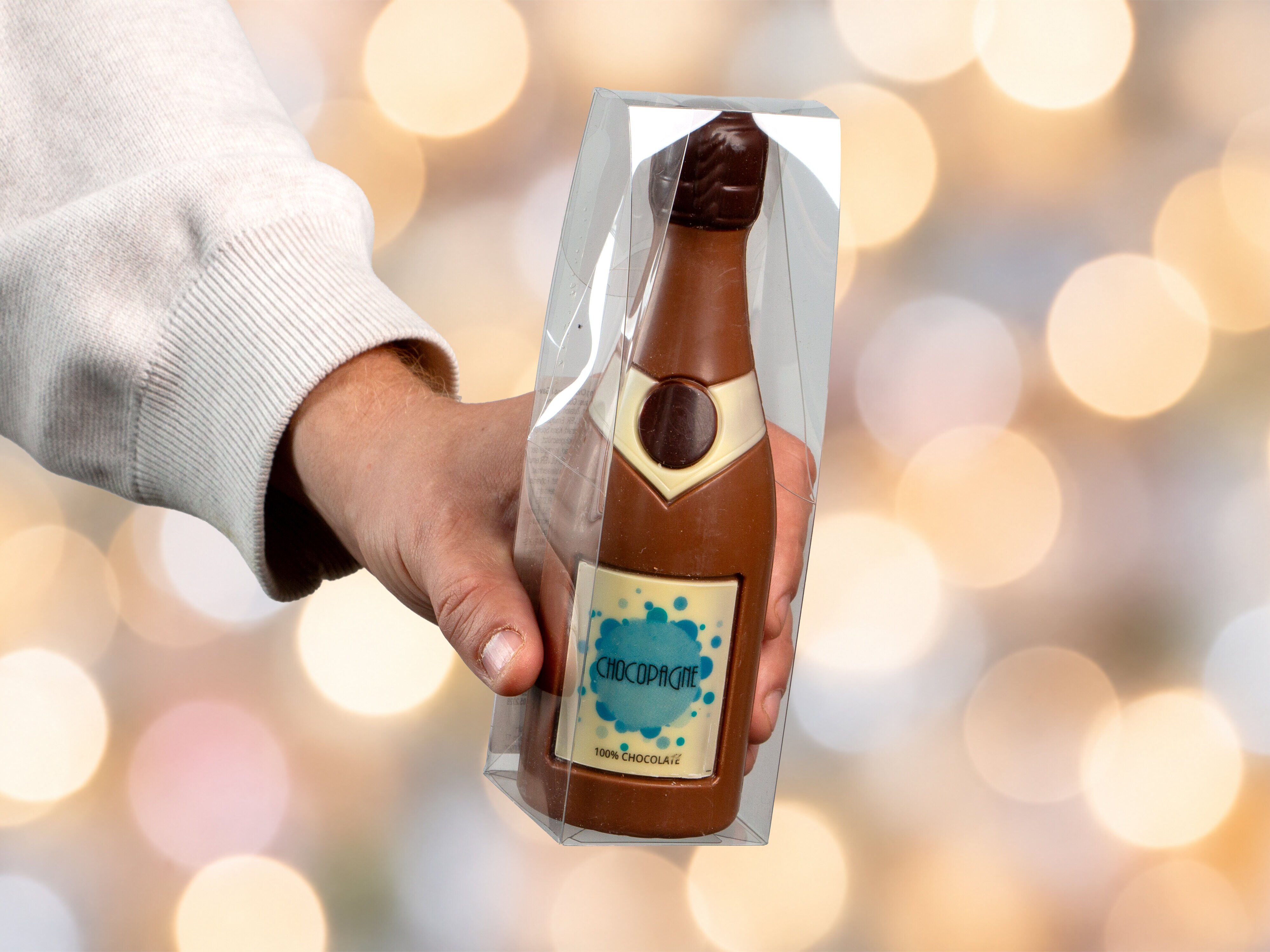 Champagneflaska i choklad