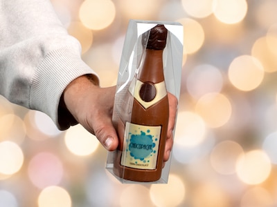 Champagneflaska i choklad