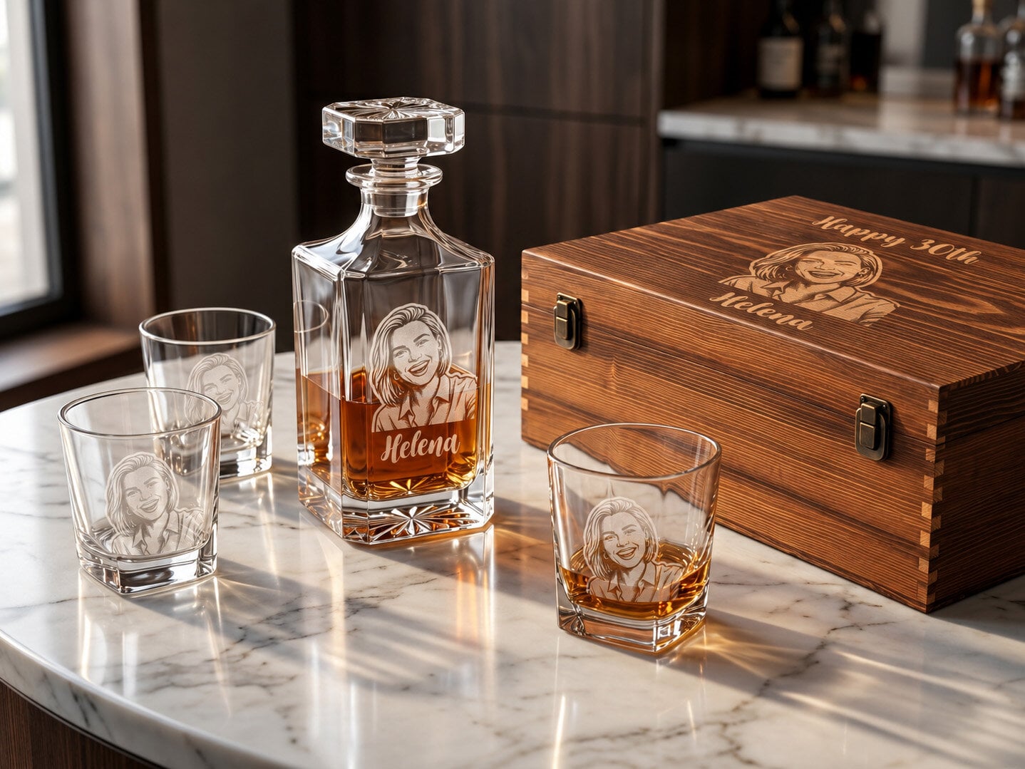 Whiskyset med eget foto & text