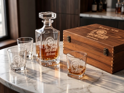 Whiskyset med eget foto & text