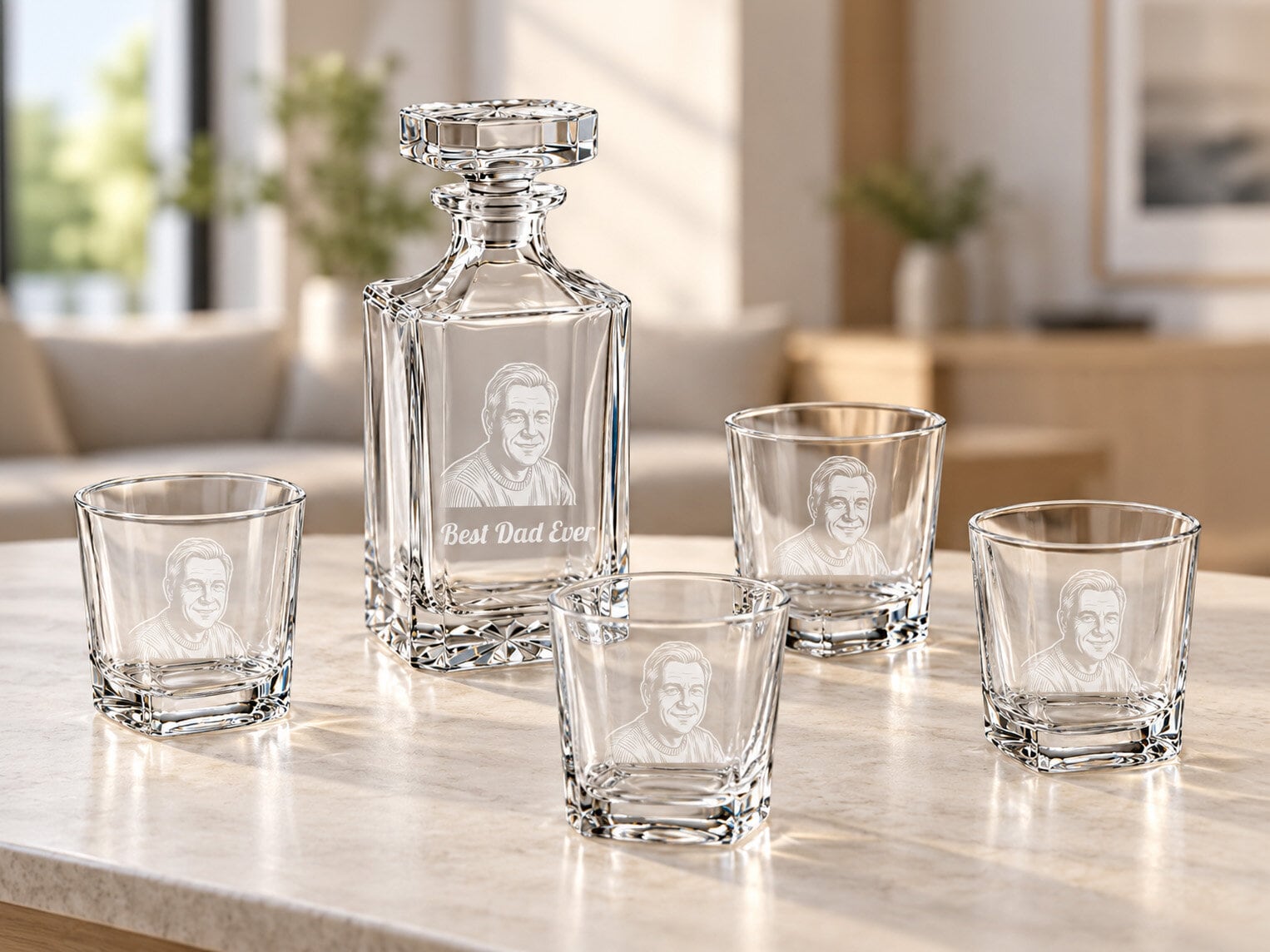 Whiskyset med eget foto & text