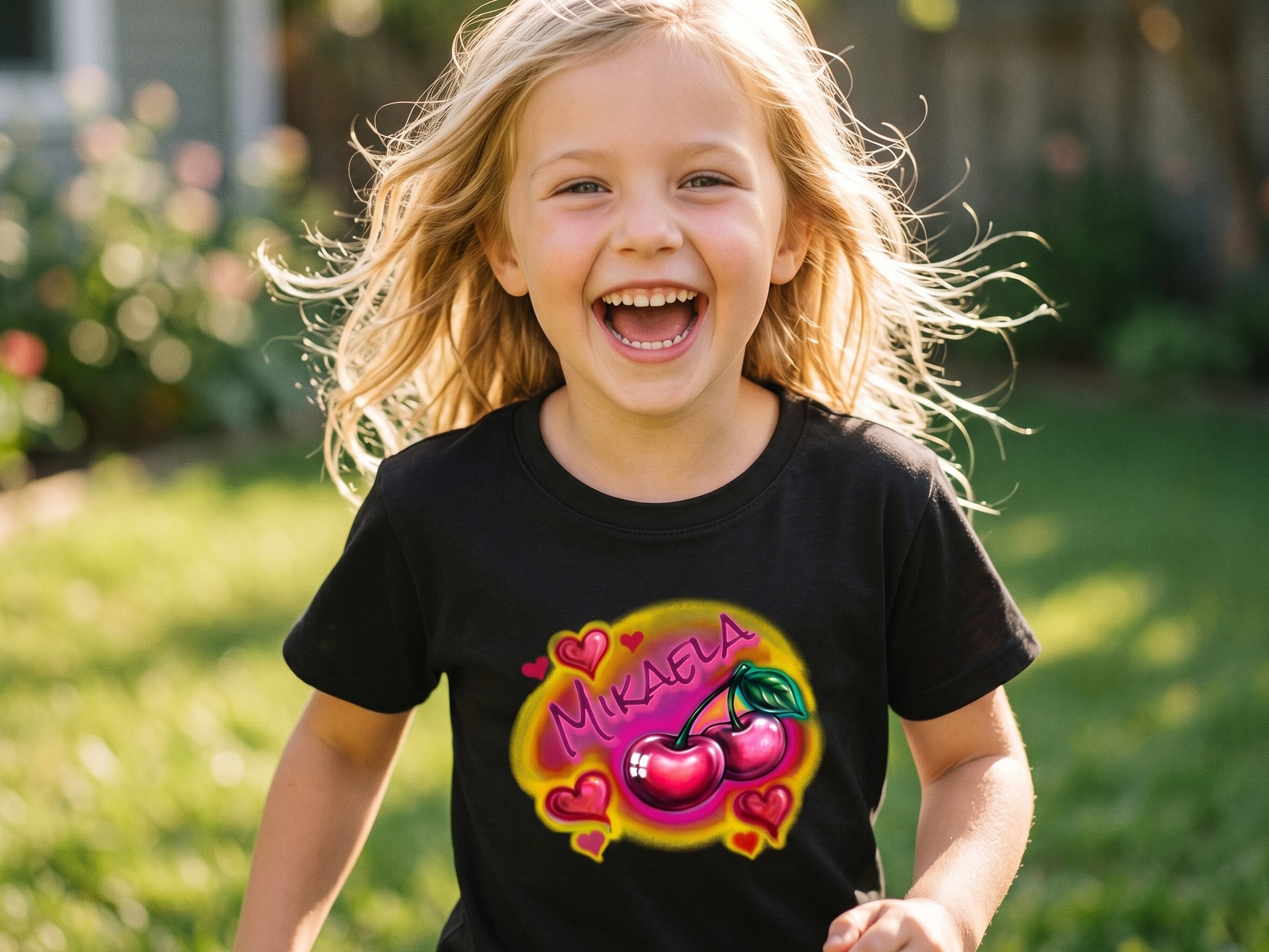 T-shirt till Barn med Egen Text - Midnight Sun