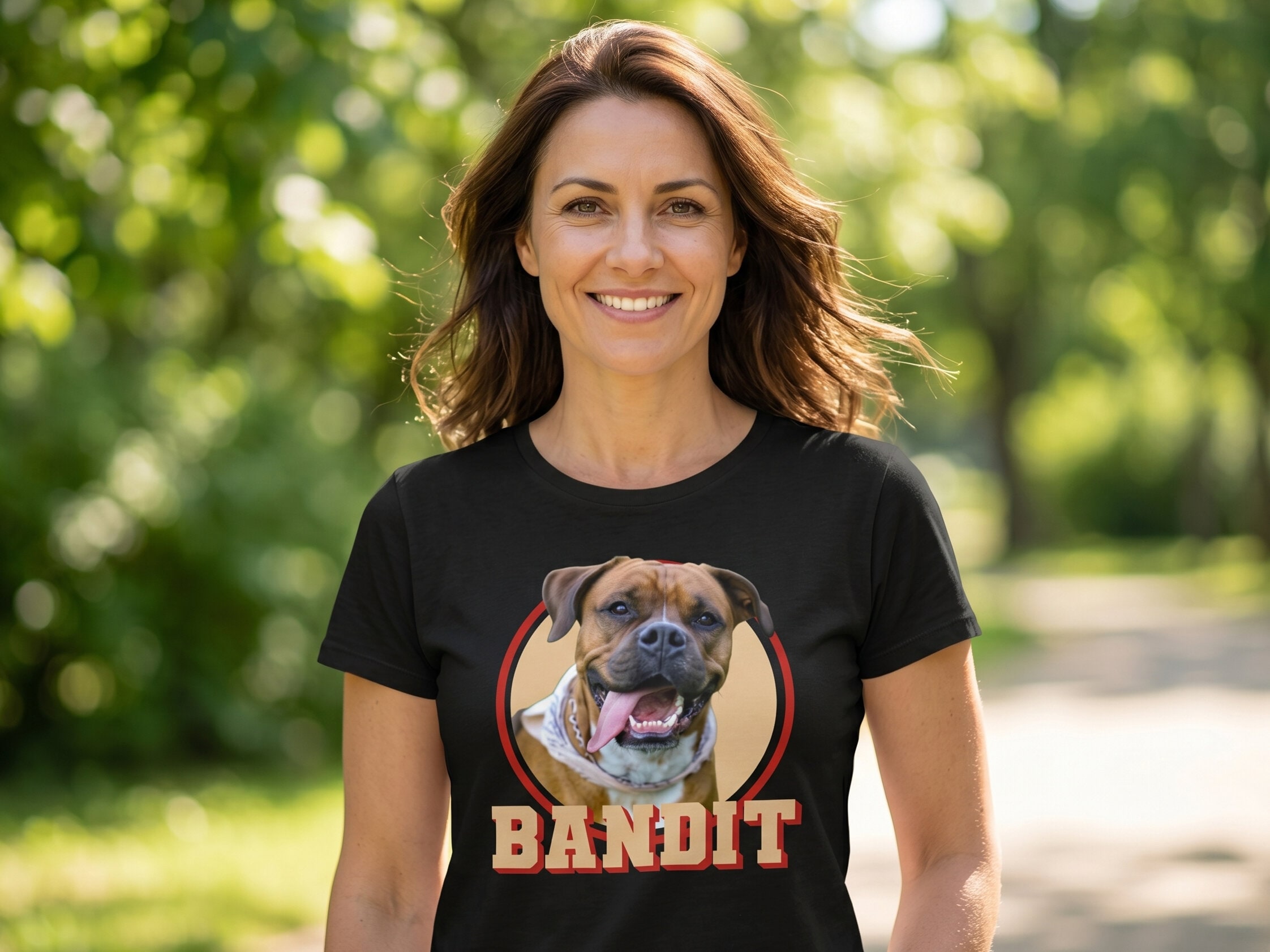 T-shirt med Foto - Retrodesign Hund