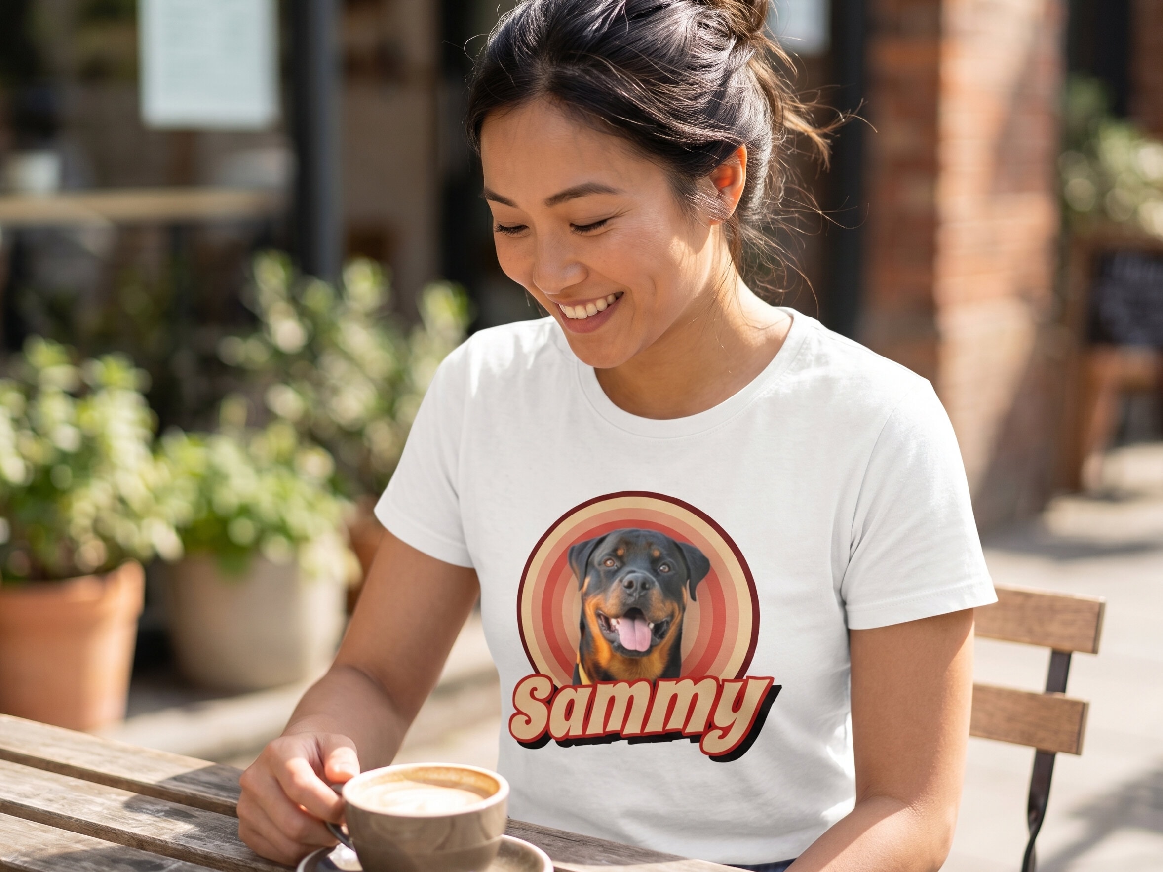 T-shirt med Foto - Retrodesign Hund