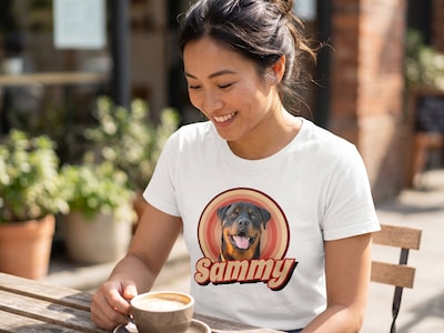 T-shirt med Foto - Retrodesign Hund