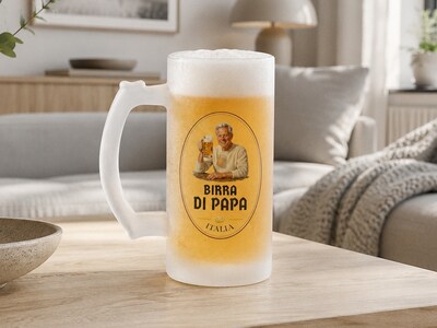 Frostet ølglas med eget foto - Øldesign