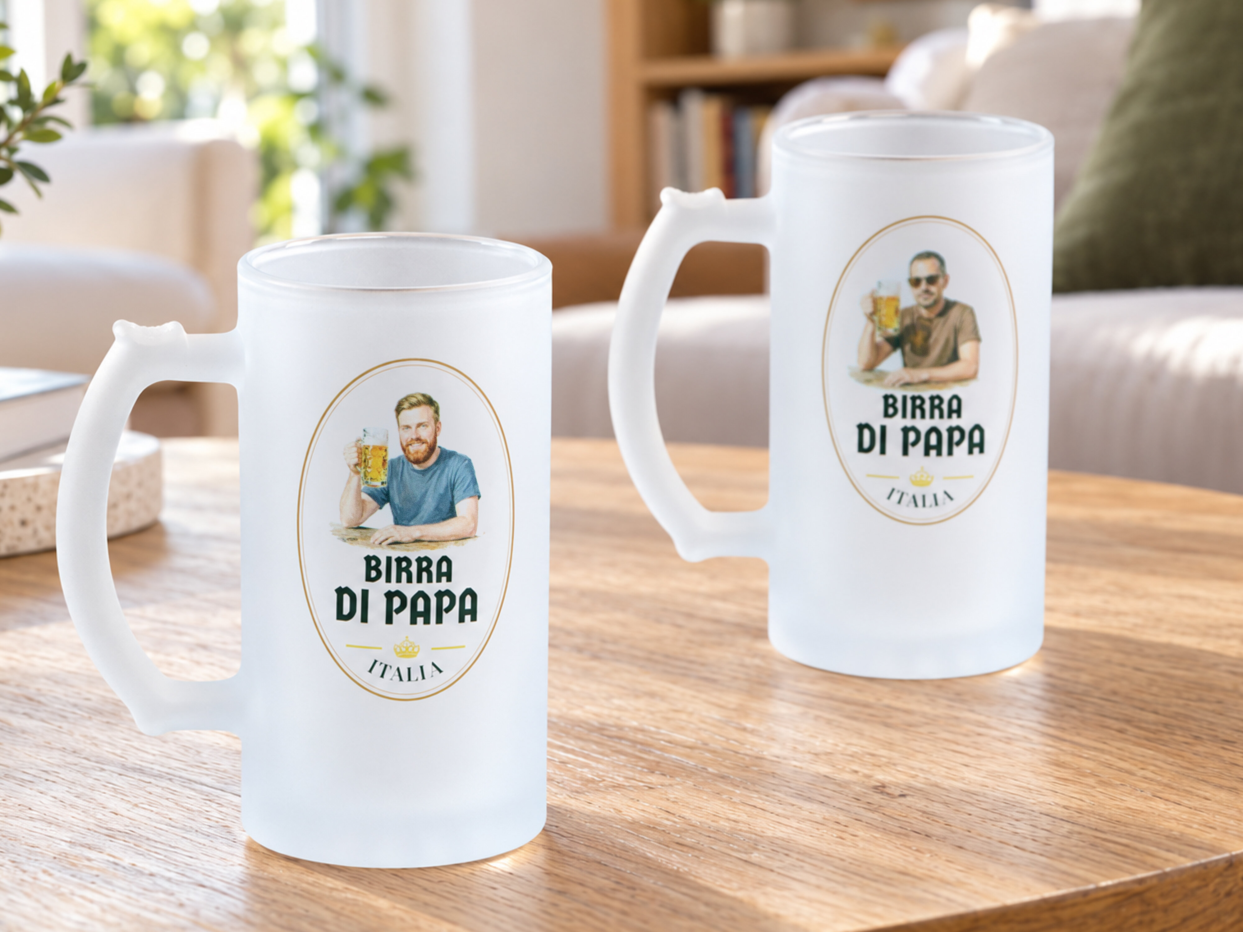 Frostat ölglas med eget foto - Öldesign