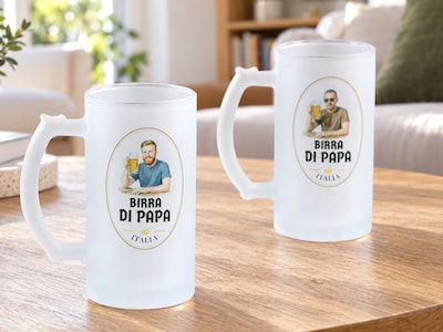 Frostat ölglas med eget foto - Öldesign