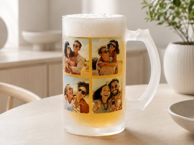 Frostet ølglas med eget foto