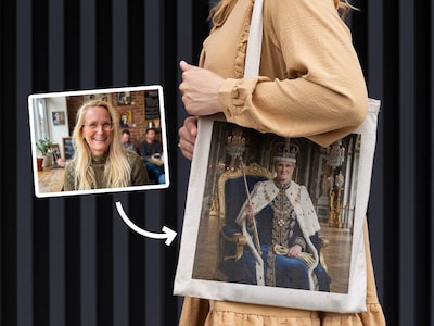 Mulepose med foto - Kongeligt portræt
