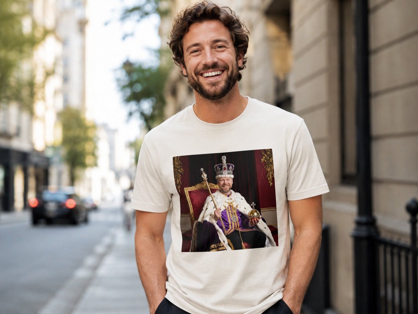 Premium T-shirt med foto - Kongeligt portræt