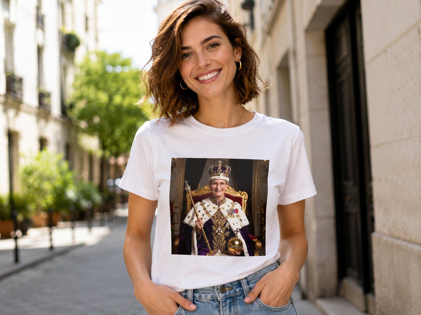 Premium T-shirt med foto - Kongeligt portræt