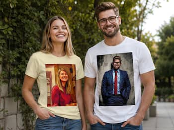 Premium t-paita valokuvalla - AI-painatus