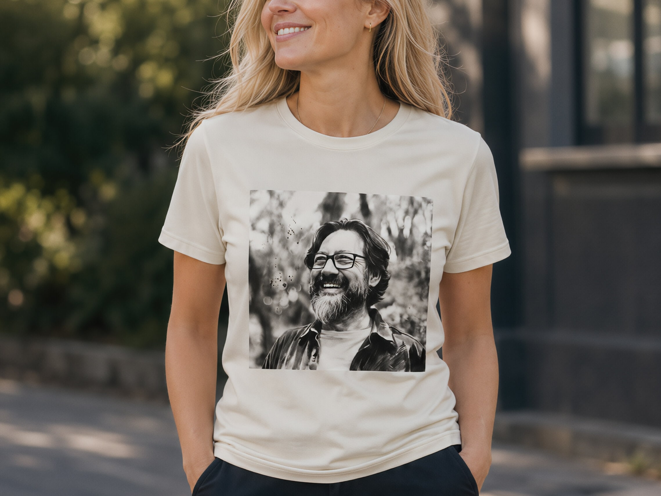 Premium T-shirt med foto - AI-tryk