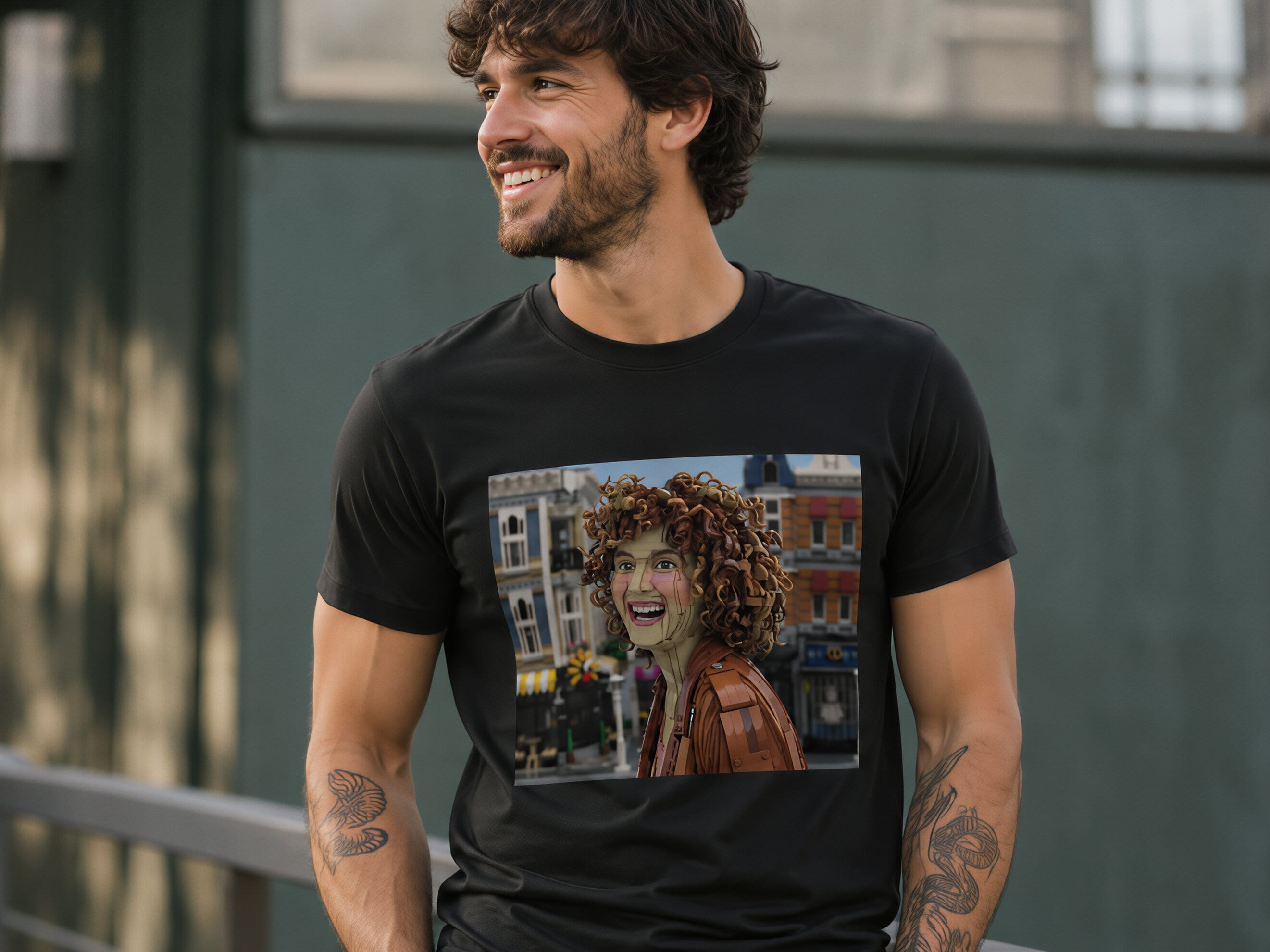 Premium T-shirt med foto - AI-tryk