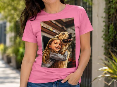 Premium T-shirt med foto - AI-tryk