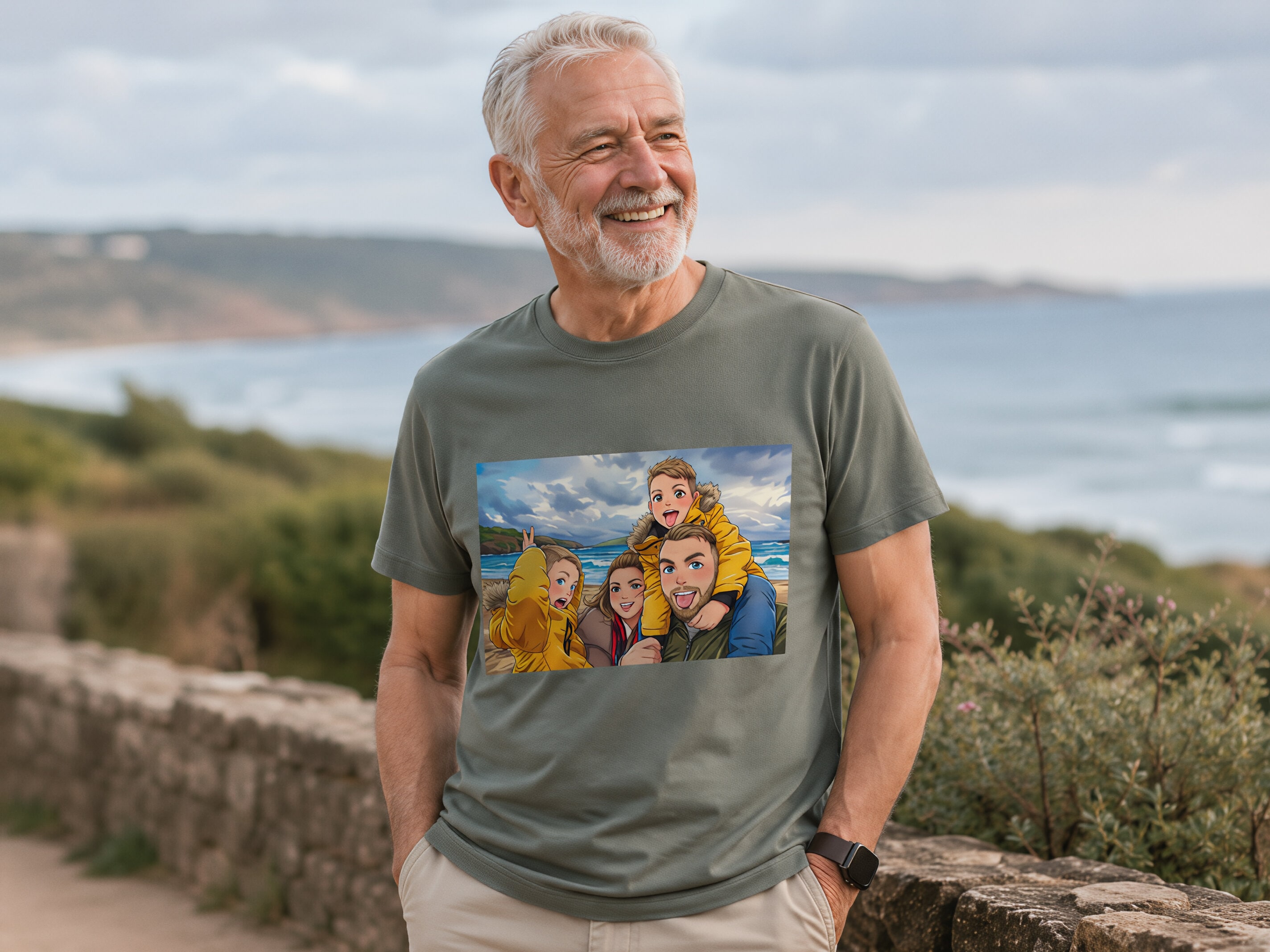 Premium T-shirt med foto - AI-tryk