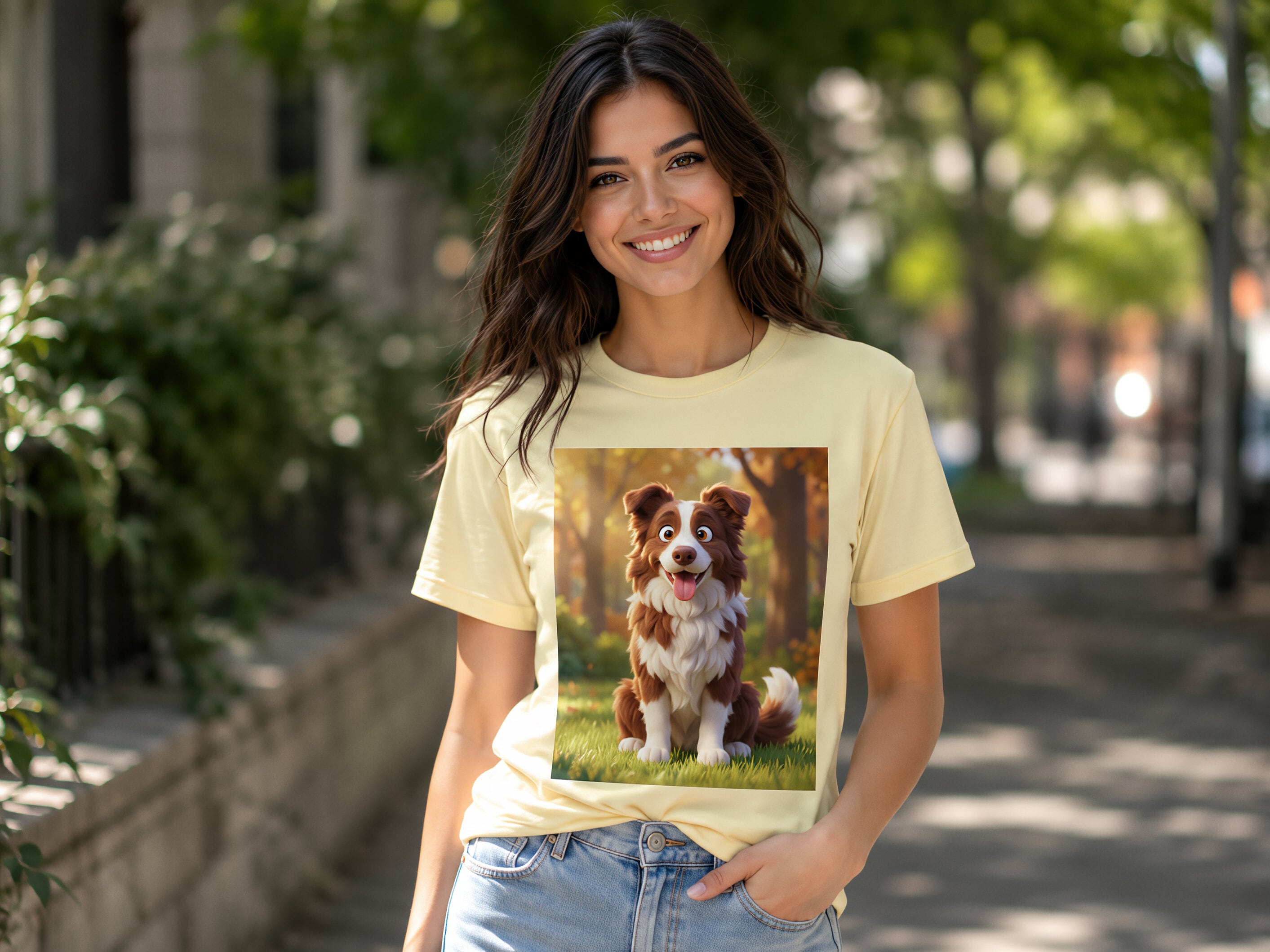 Premium T-shirt med foto - AI-tryk