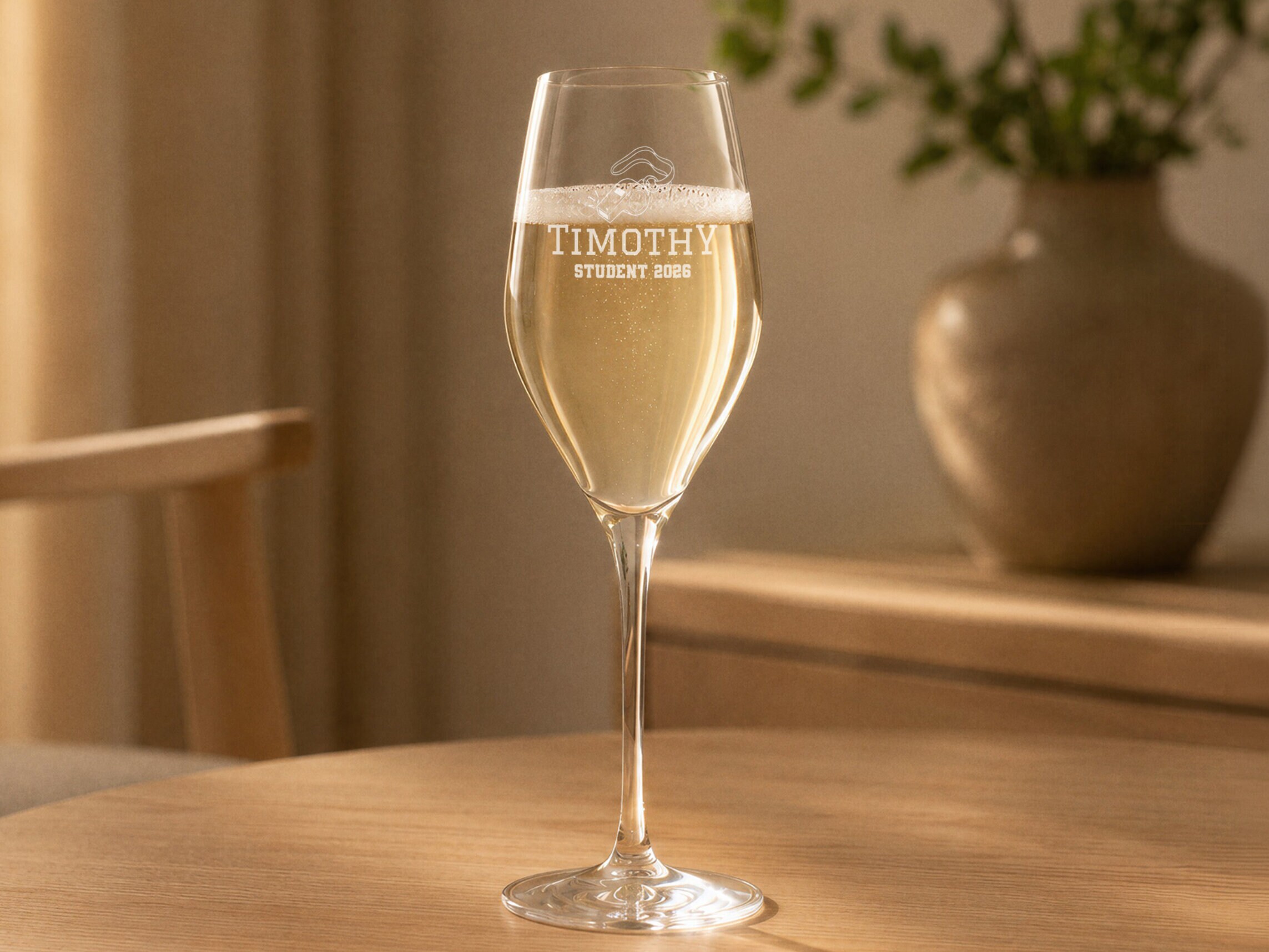 Spiegelau champagneglas med gravyr - Student