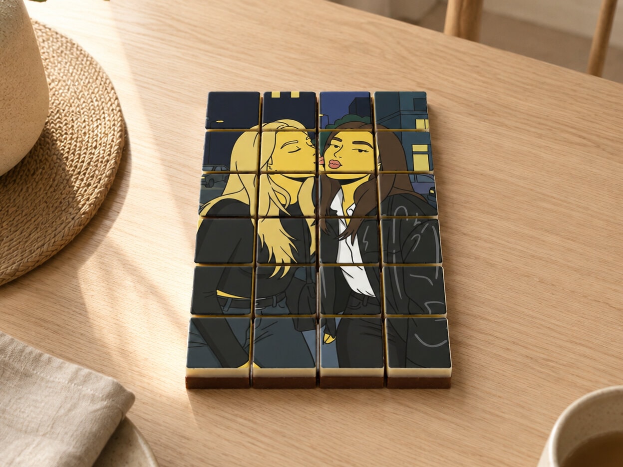 Chokolade med eget foto - AI-tryk