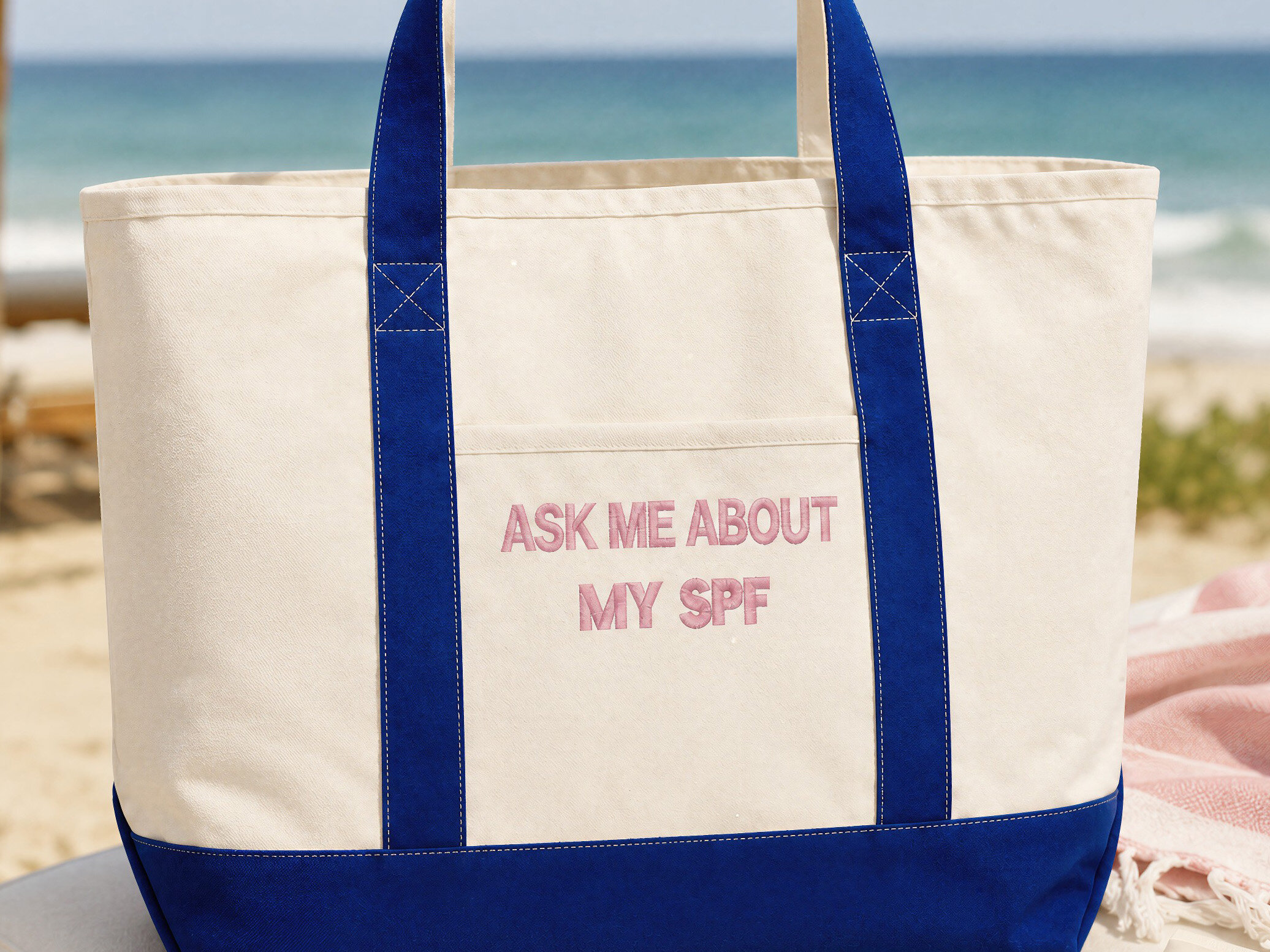 Strandtasche mit eigenem Text